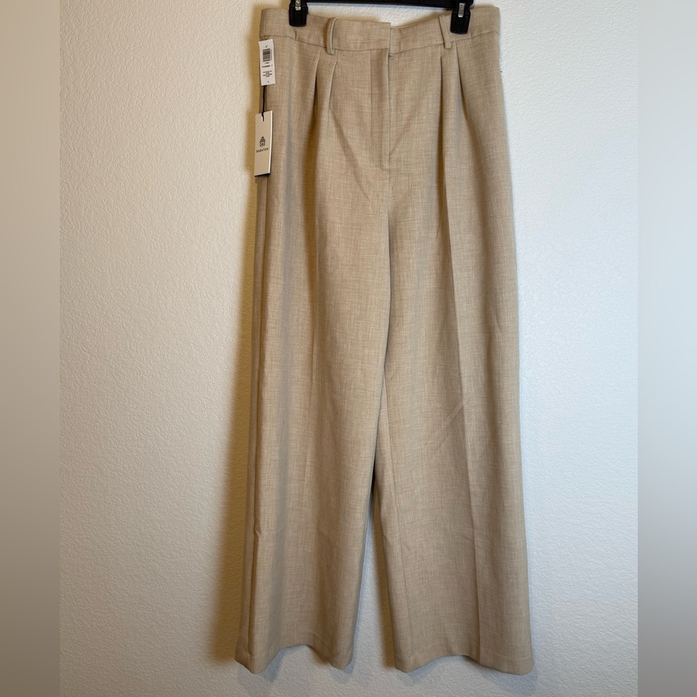 Babaton Beige Women’s Sz 12 Wide-Leg FOUNDER Dress Slacks